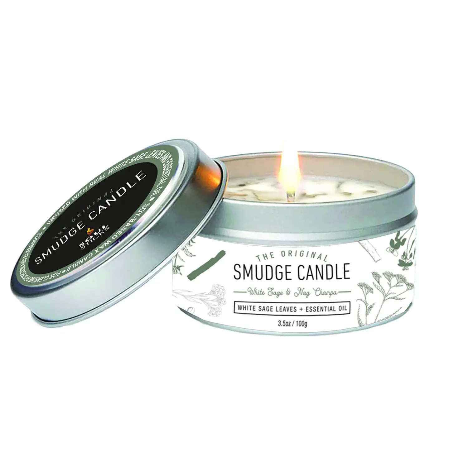 Nag Champa Sage Smudge Tin Candle