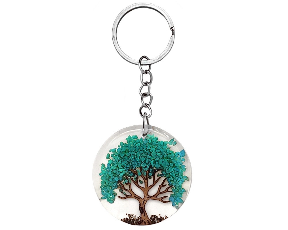 Tree of Life Chip Inlay Keychain