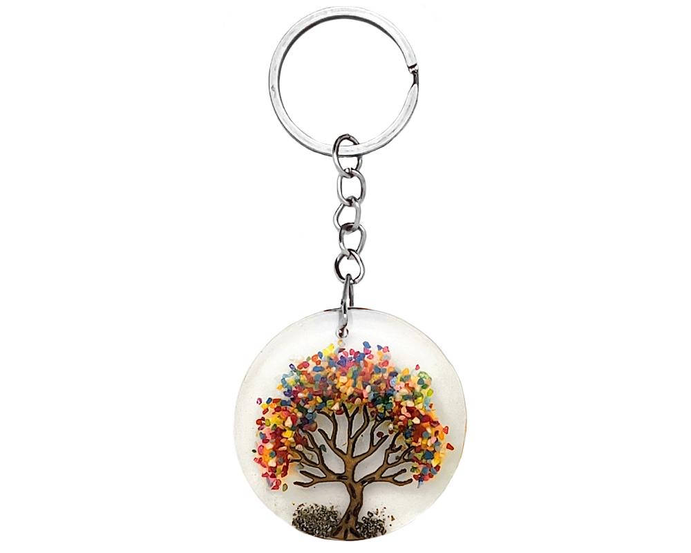 Tree of Life Chip Inlay Keychain