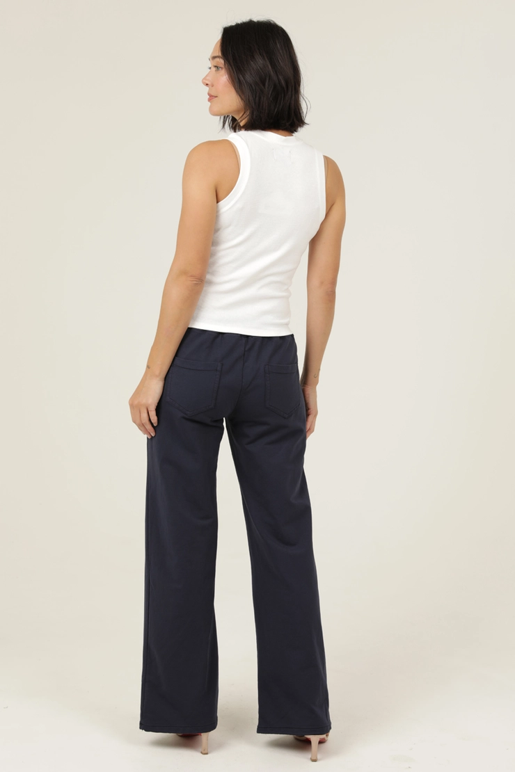 French Terry Wide Straight Leg Pants