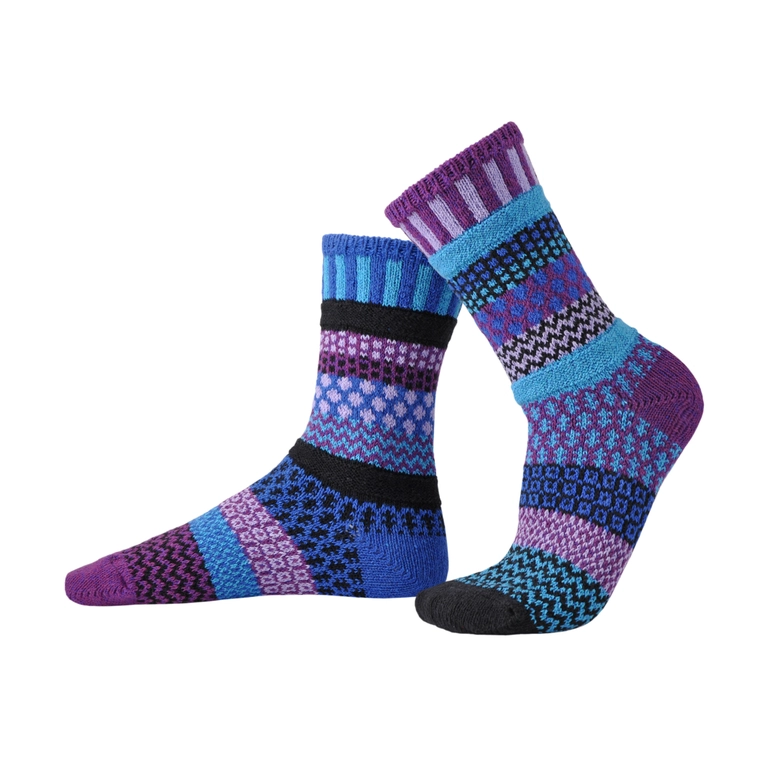 Raspberry Mismatched Crew Socks