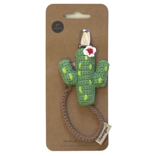 Knit Pacifier Clip - Cactus