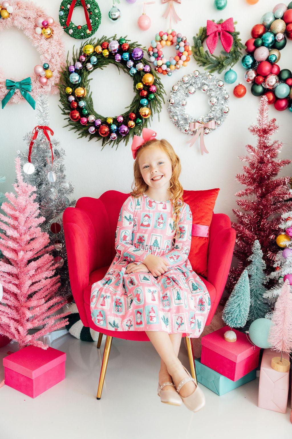 Girls Dear Santa Twirl Dress