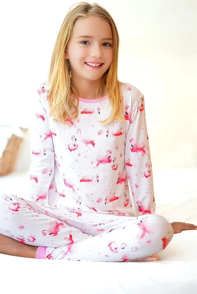 Flamingo To Bed Kids Bamboo Pajamas