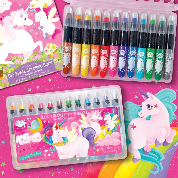 Glitter Gel Crayons Unicorn