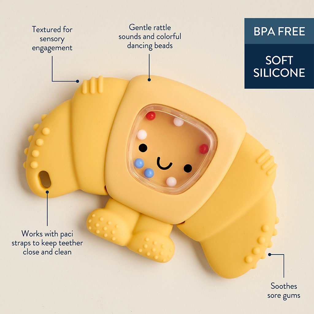 Croissant Sweetie Shake Teething Rattle
