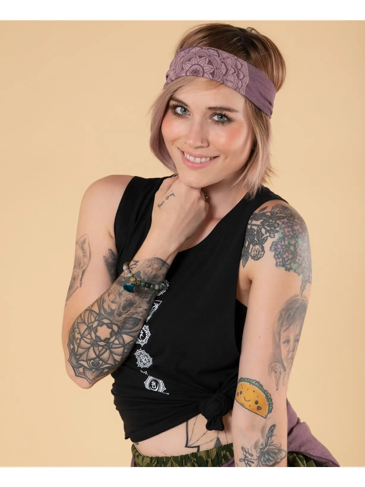 Mauve Mandala Boho Headband