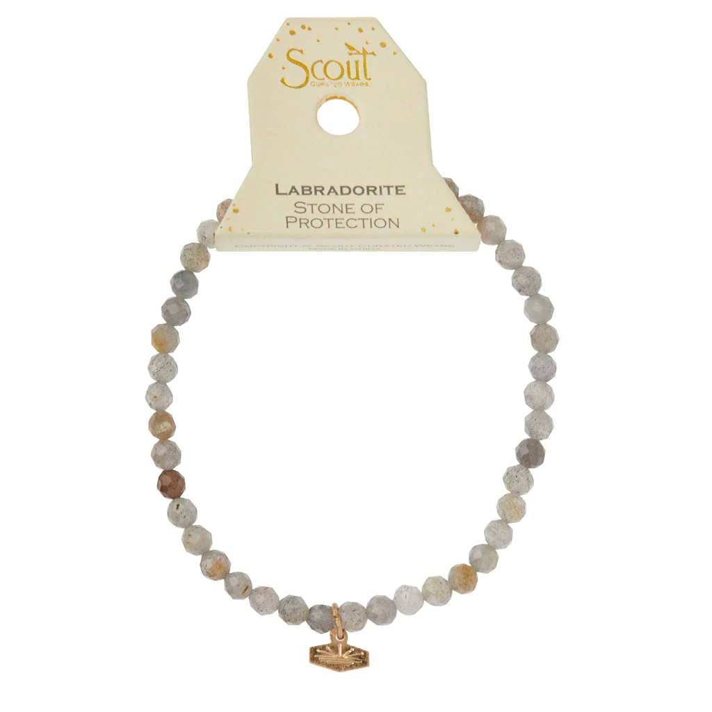 Mini Stone Stacking Bracelet - Labradorite