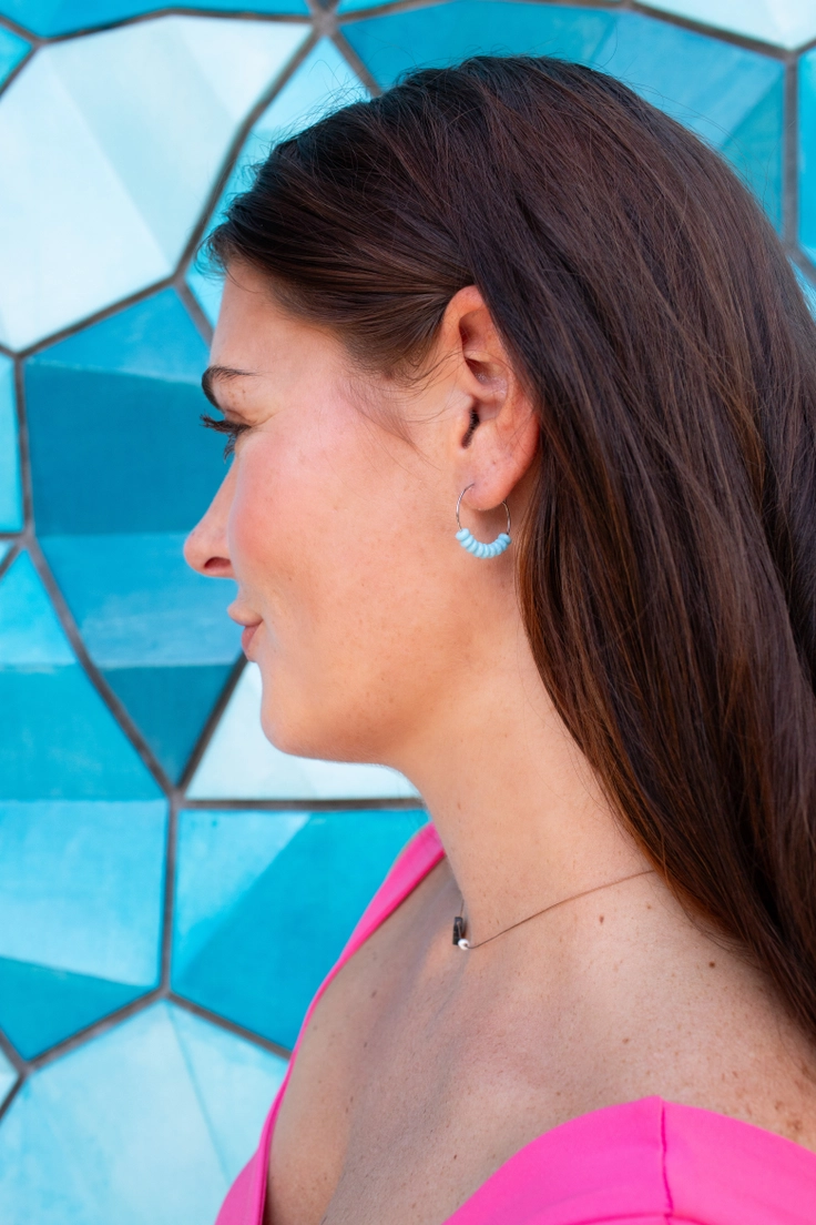 Robin's Egg Hoop Earrings - Breathe