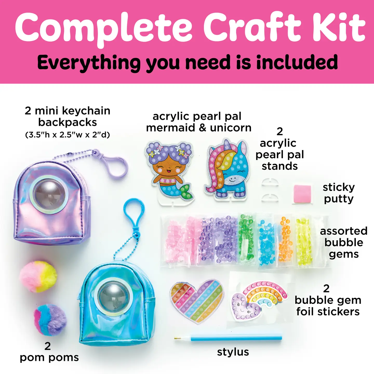 Bubble Gems Backpack Keychains Diamond Painting Kit
