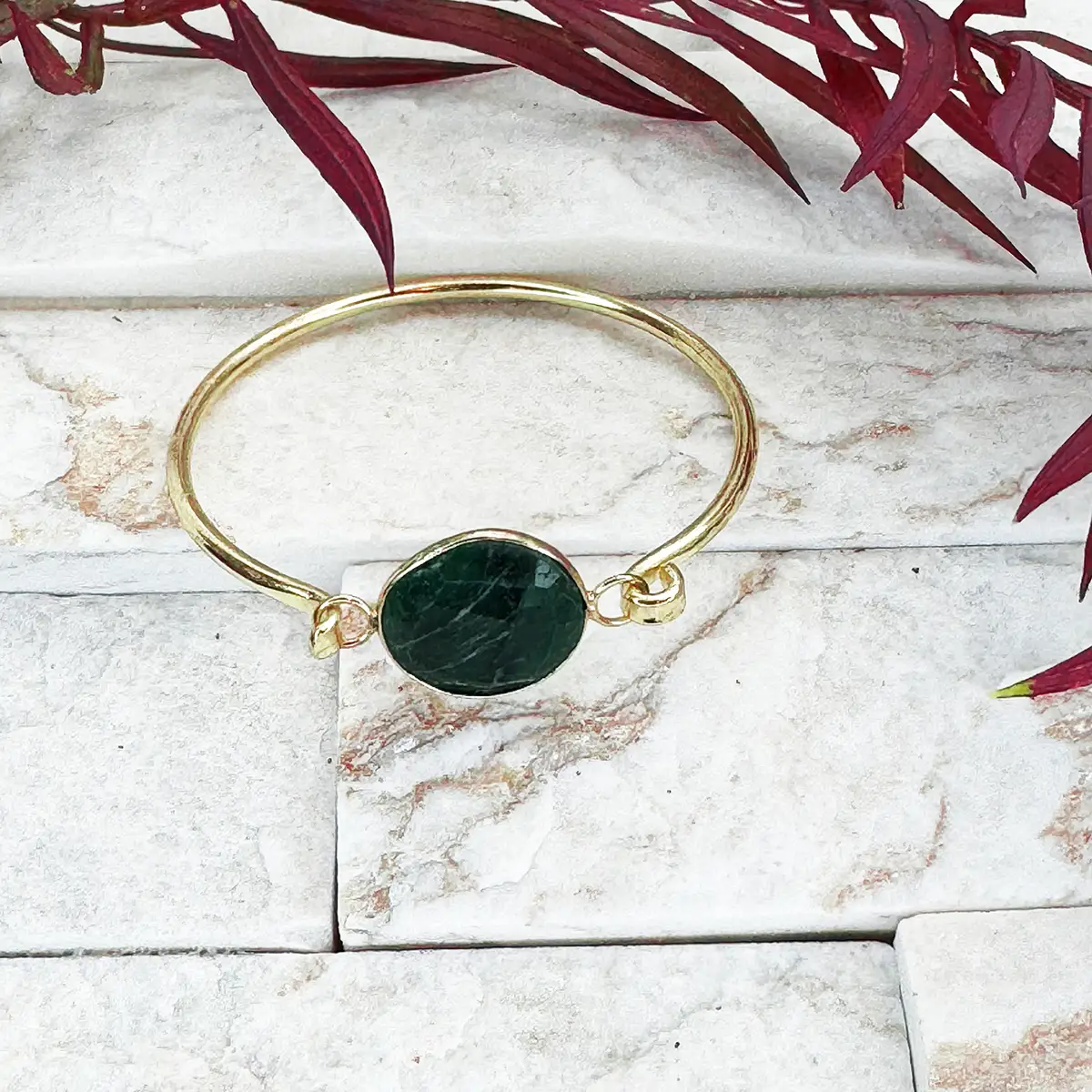 Semi-Precious Bangle Bracelet