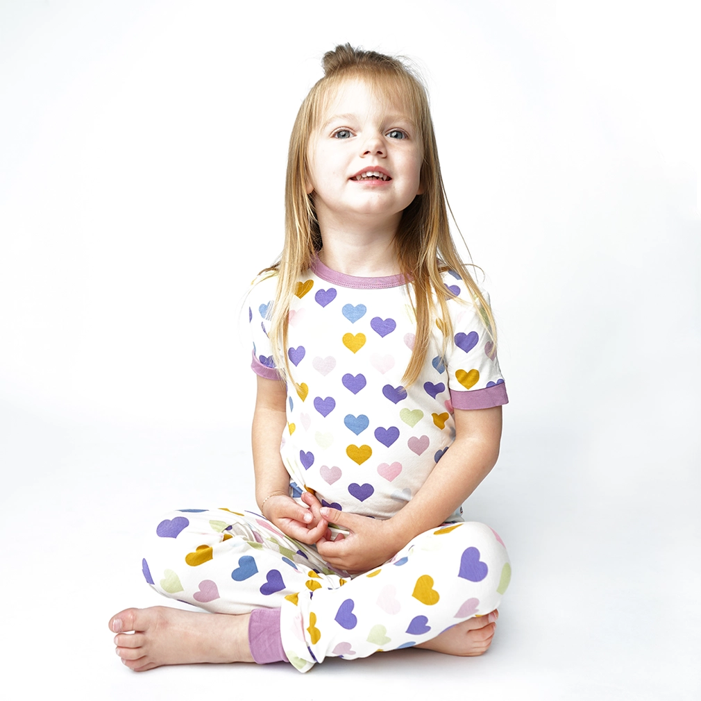 Kids Bamboo Pajamas Hearts