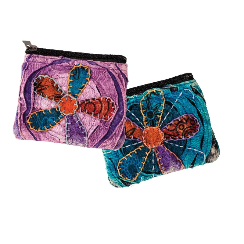 Razor Cut Flower Coin Purse