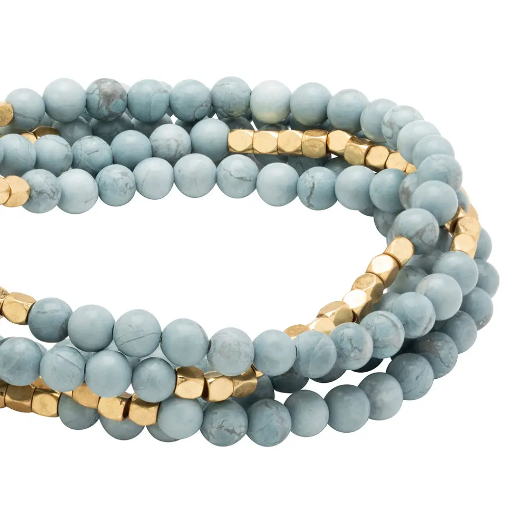 Stone Wrap Bracelet Blue Howlite