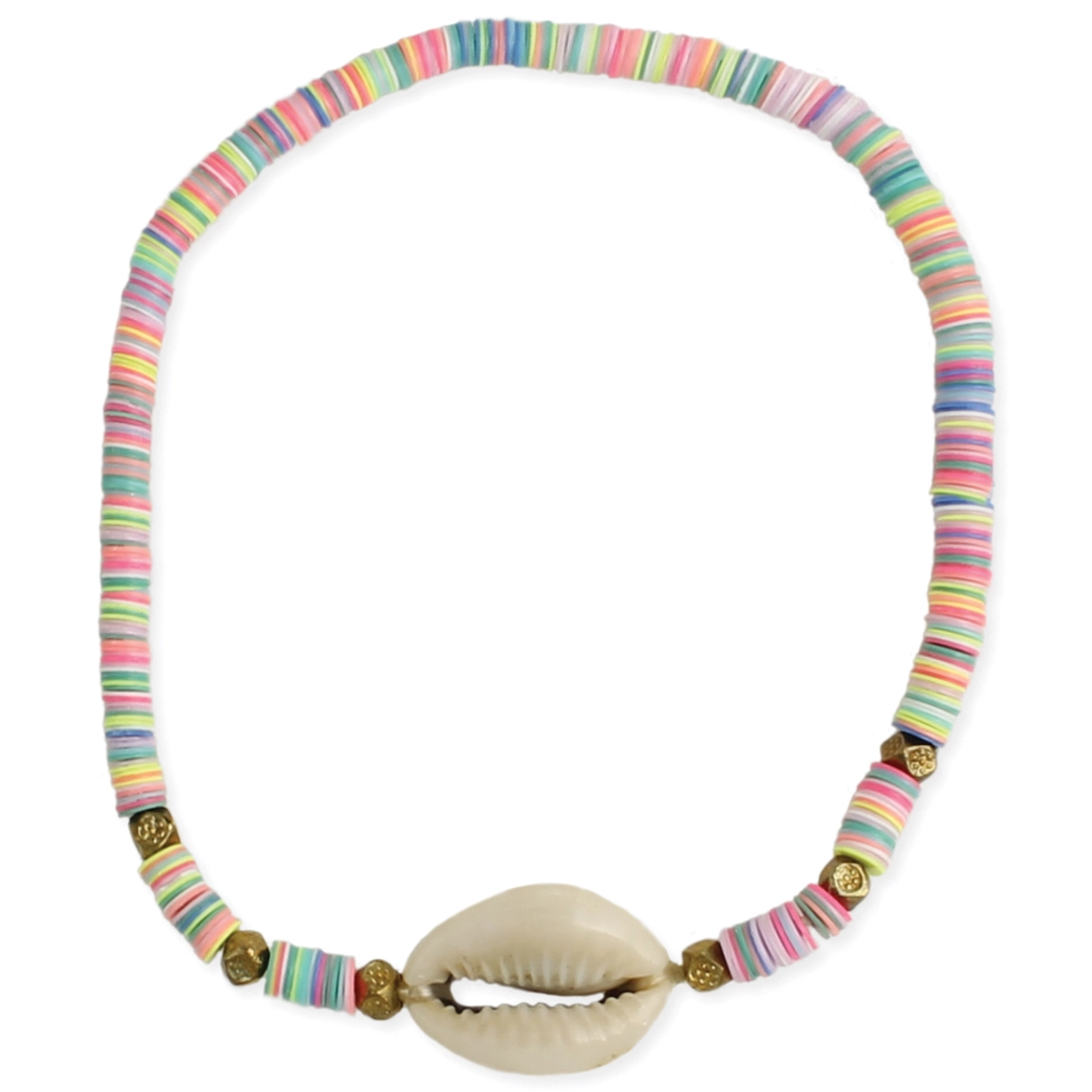 Anklet - Pastel Perfection Heishi Cowry Shell