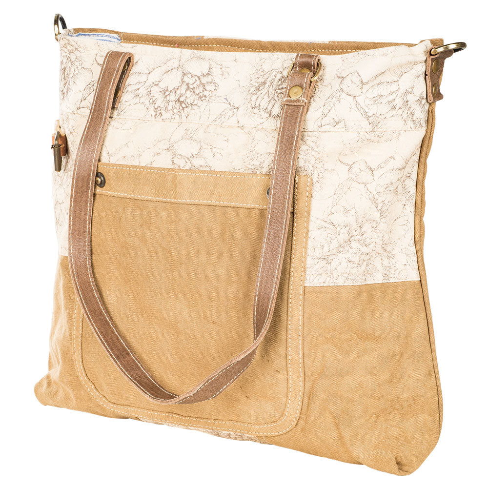 Cinnamon Floral Tote w/ Pocket