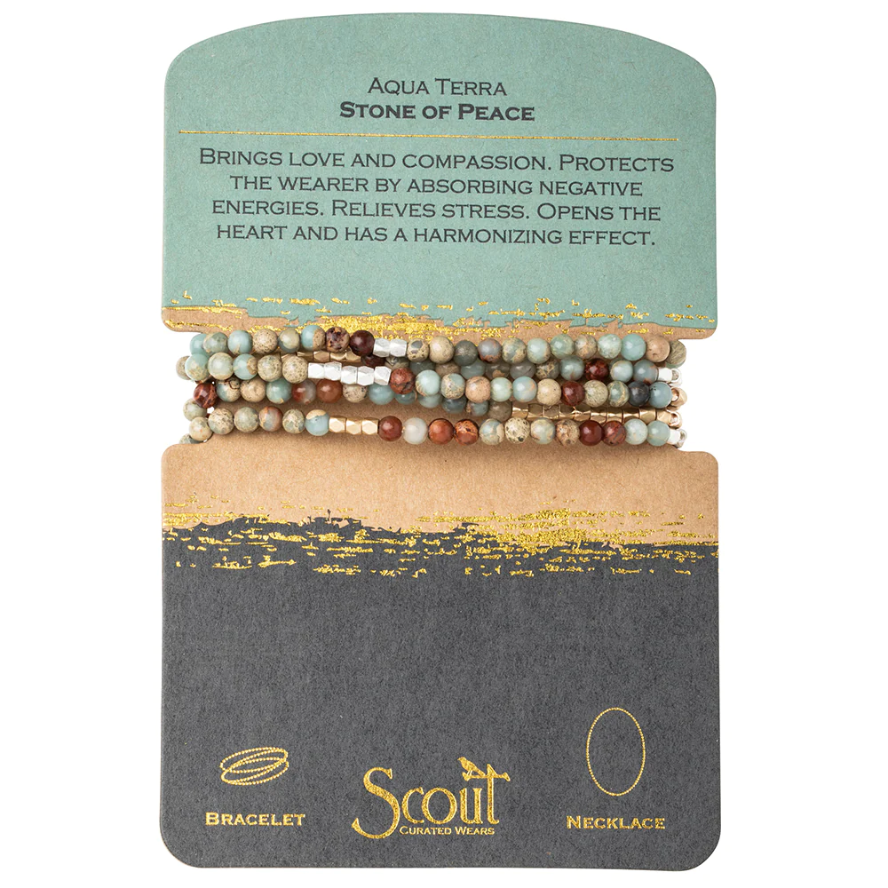 Stone Wrap Bracelet Aqua Terra for Peace