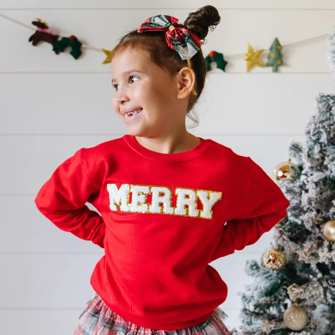 Girls Christmas Plaid Tulle Bow Headband