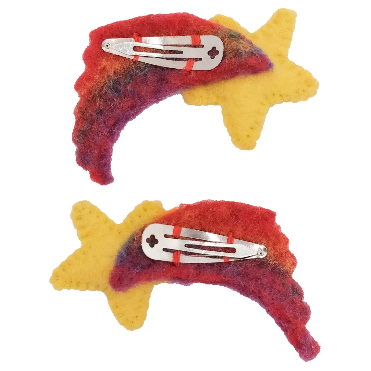 Girls Felted Rainbow Hair Clips