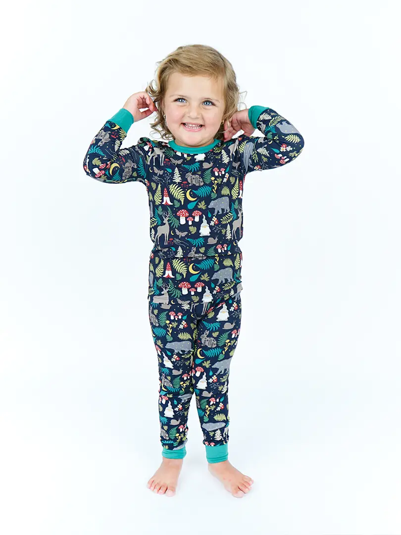 Night Forest Kids Bamboo Pajamas