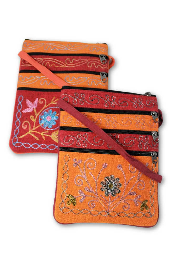 Passport Bag 3 Zip Embroidery