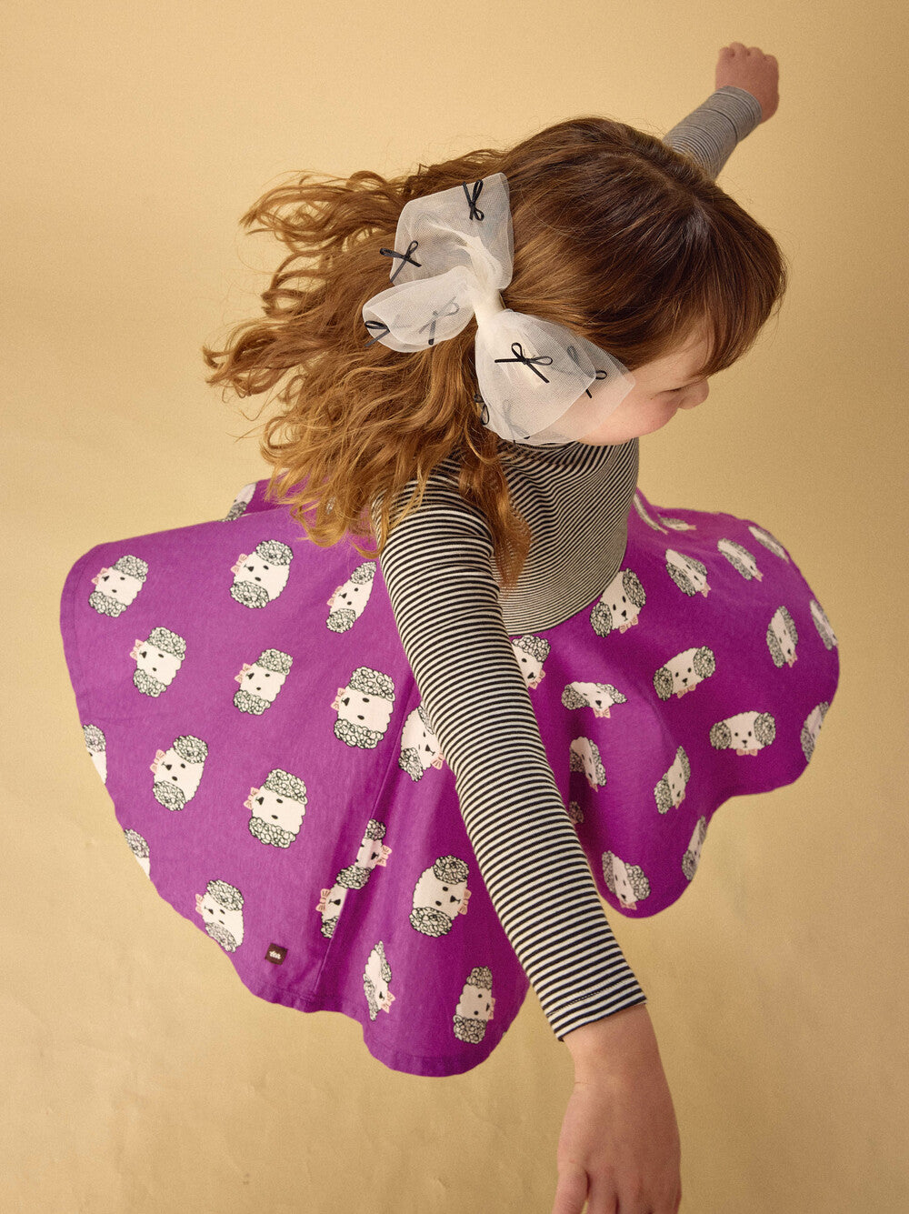 Girls Maltipoo Mix Print Twirl Dress