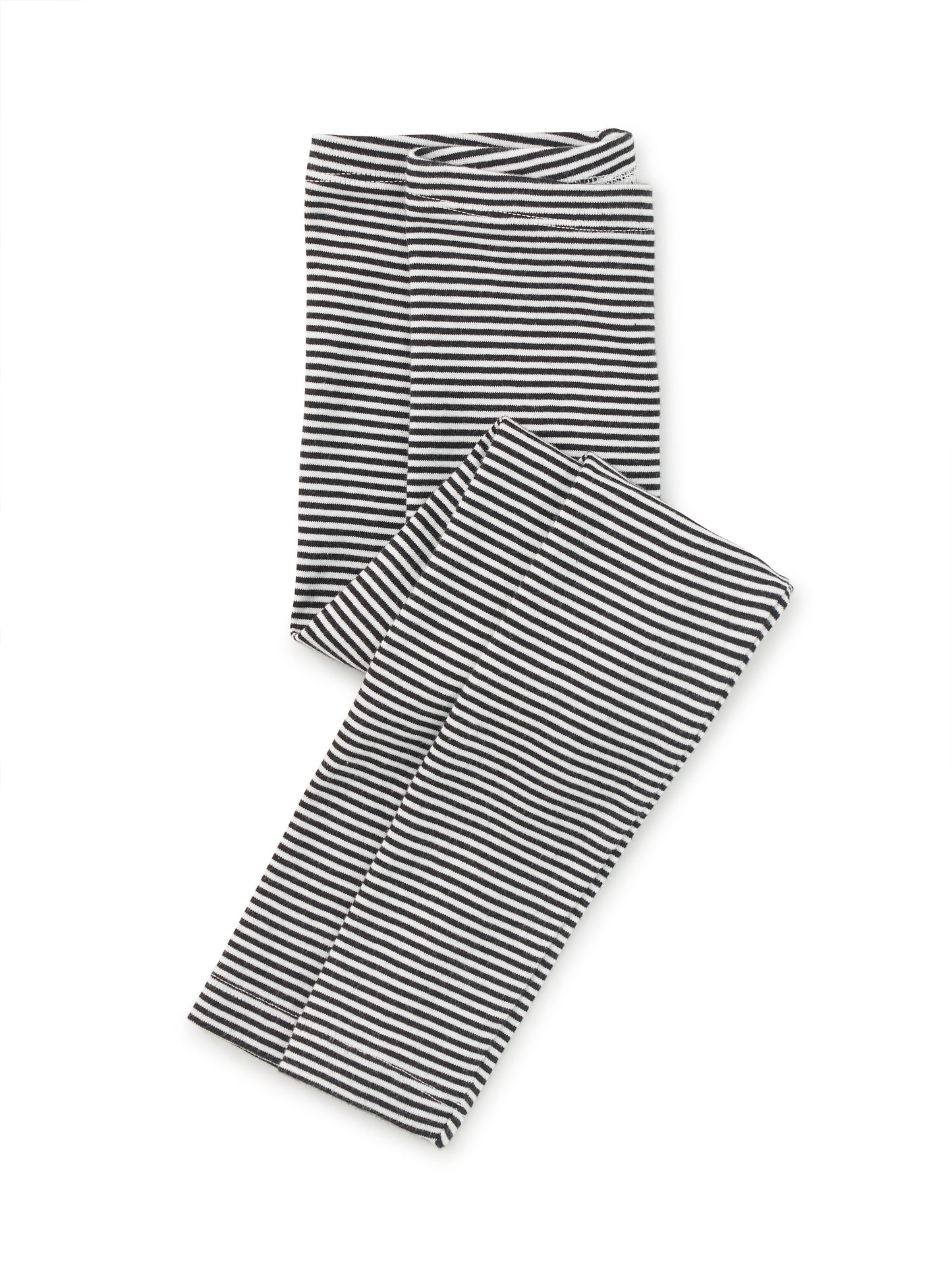 Girls Striped Black Leggings