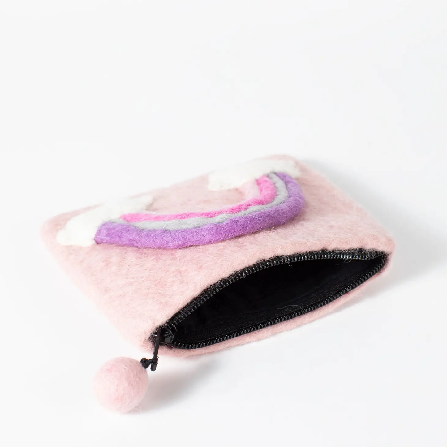 Pink Rainbow Felt Coin Purse