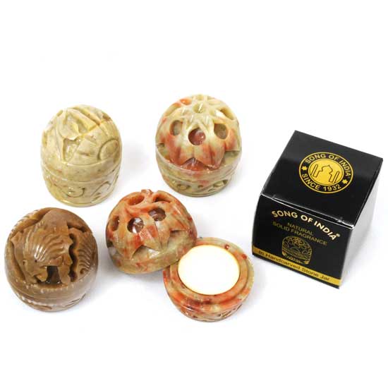 Solid Perfume in Soapstone Carved Jar