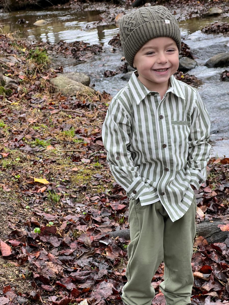Boys Jay Twill Olive Pants