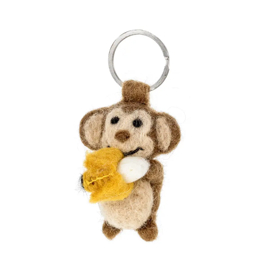 Felted Cheeky Monkey Keychain