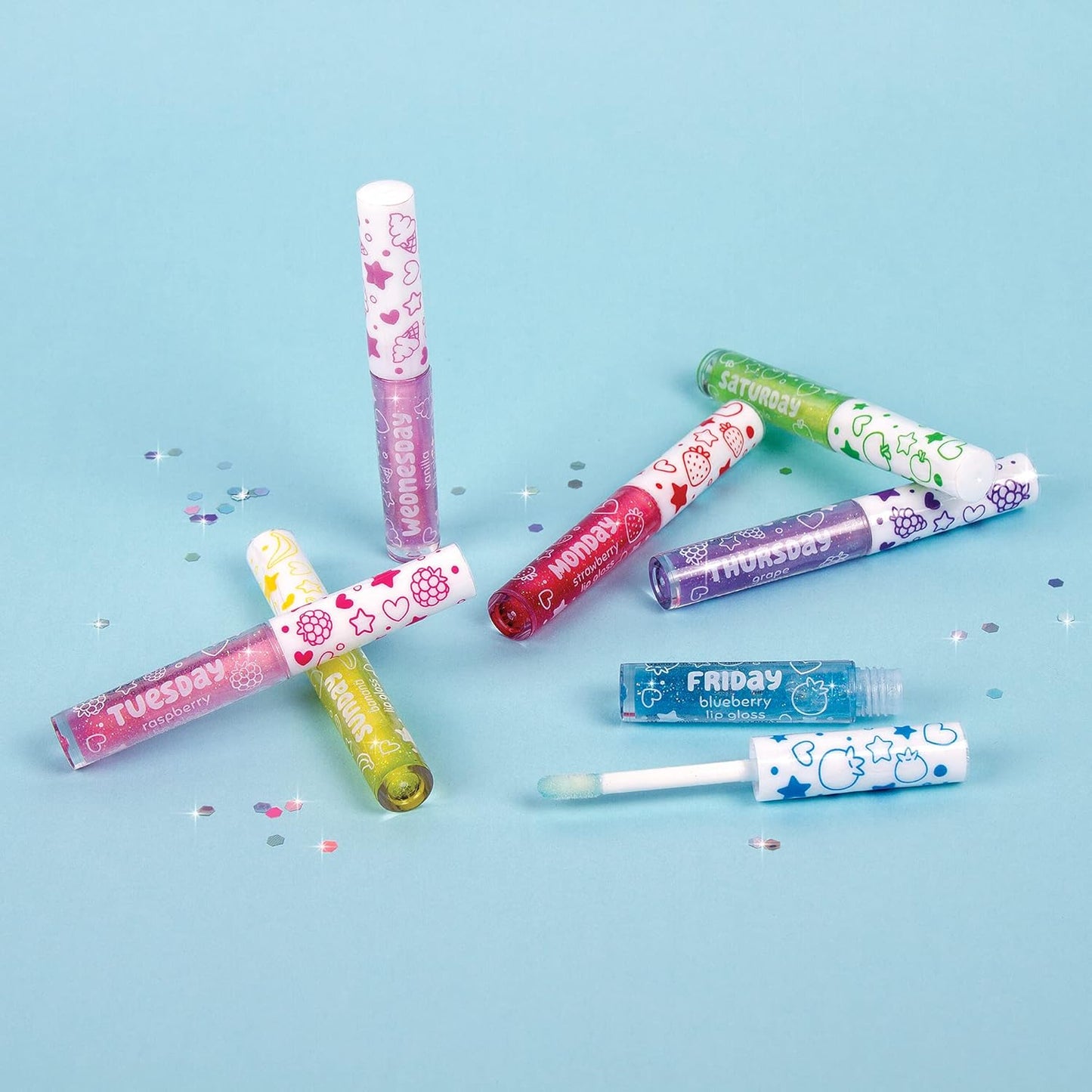 7 Days Glitter Lip Gloss Set