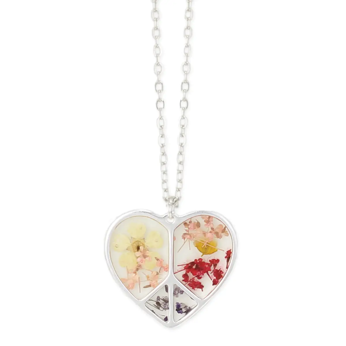 Peace Heart Dried Flower Necklace