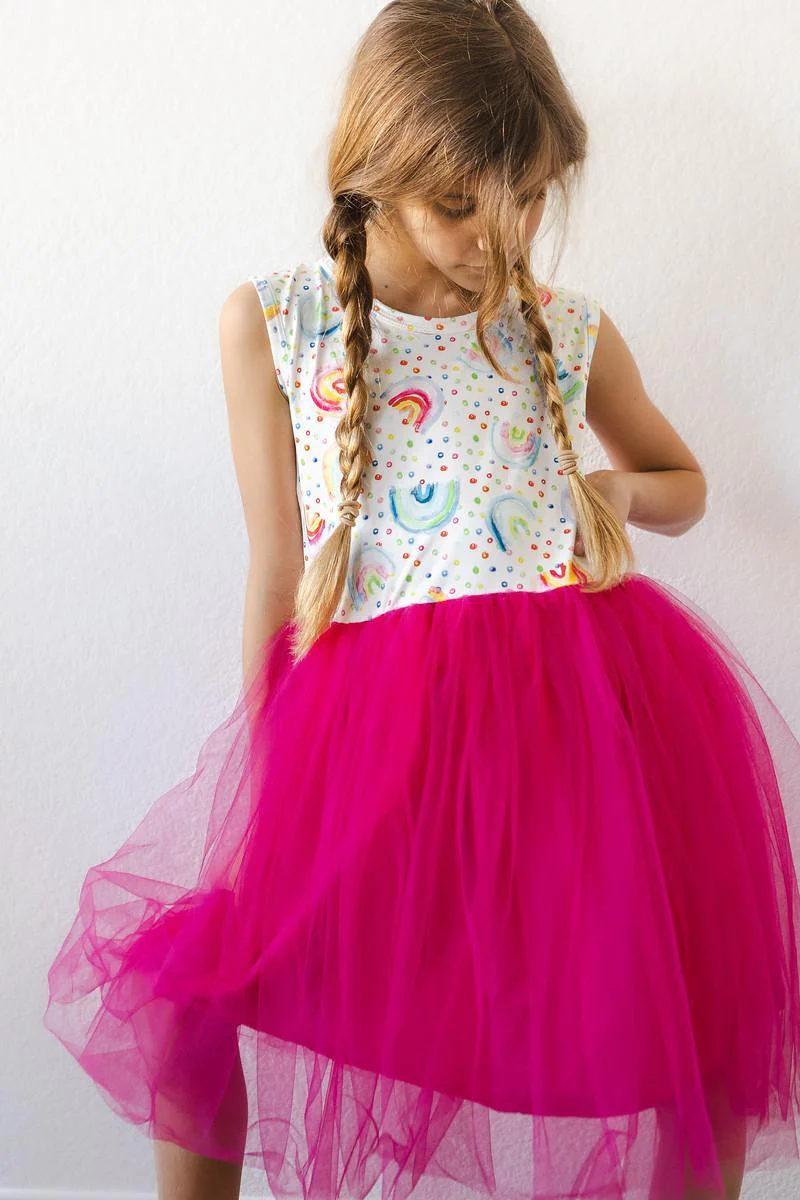 Rainbow Dot Tutu Dress