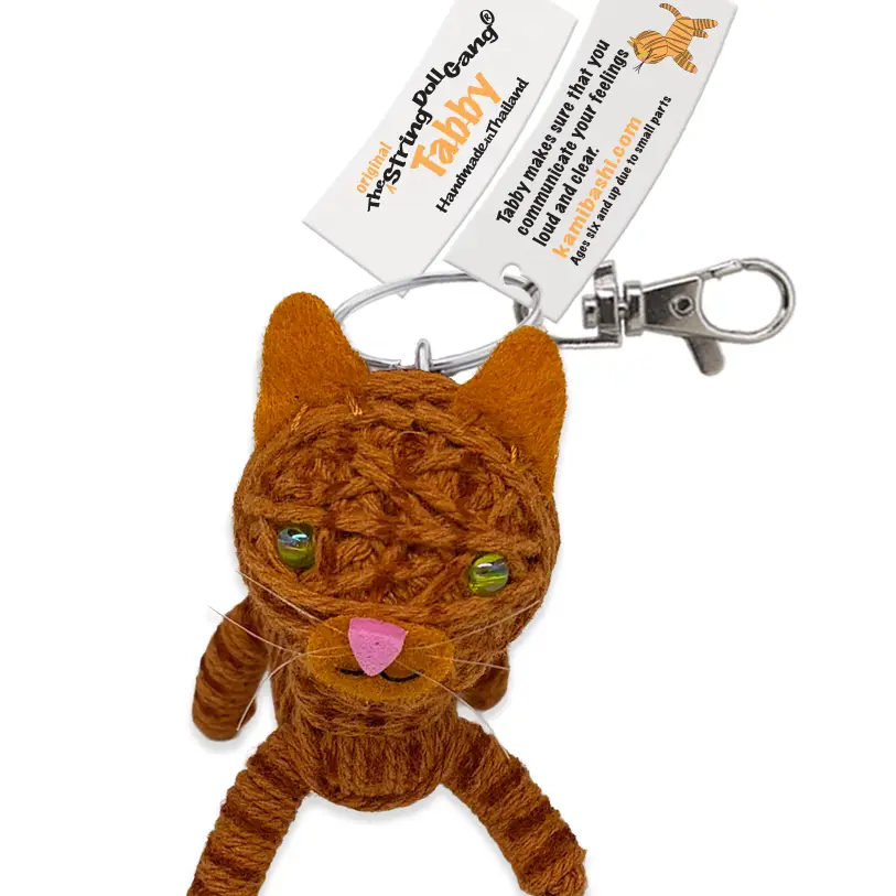 Tabby Cat String Doll Keychain