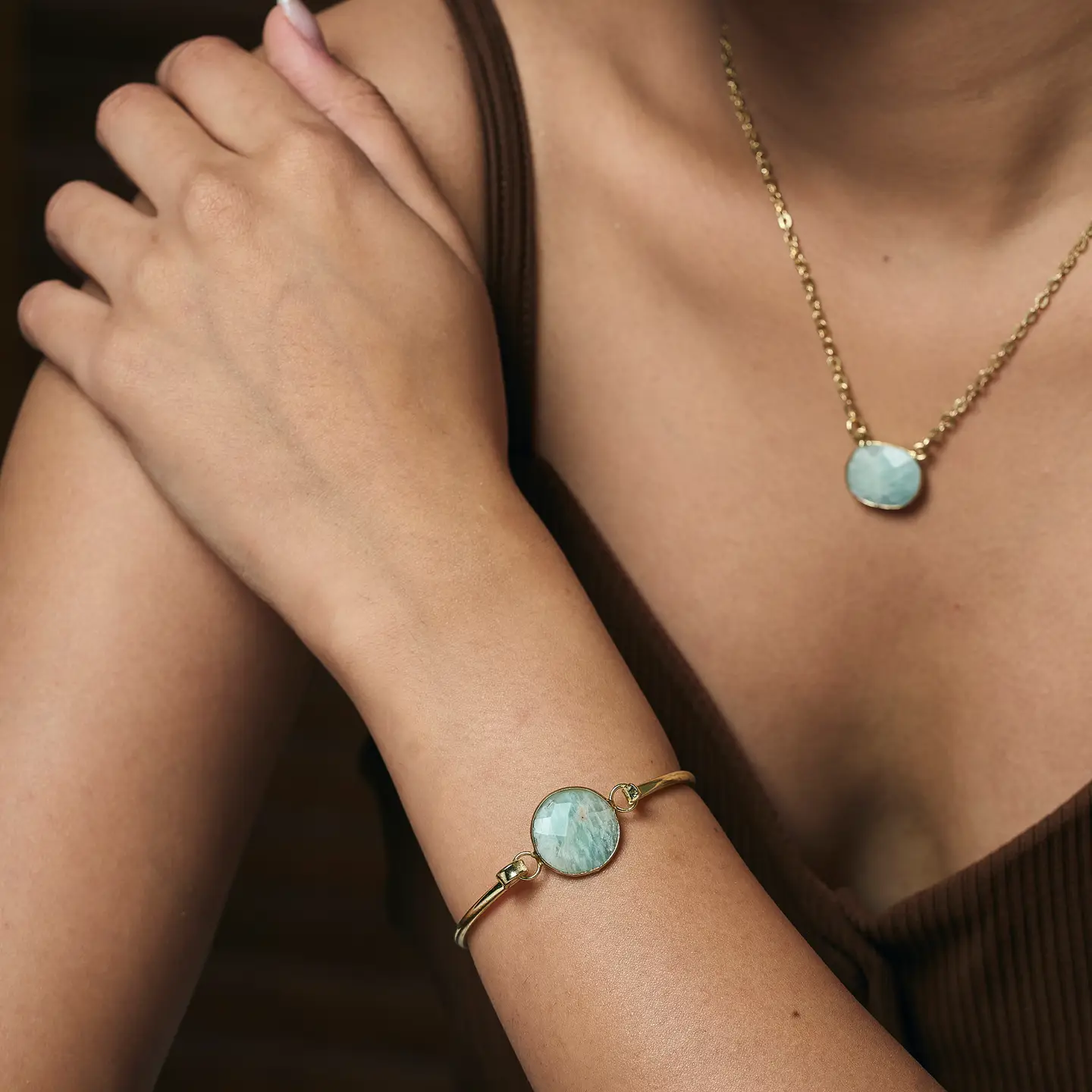 Semi-Precious Bangle Bracelet