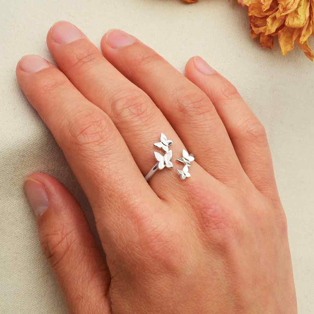 Adjustable Butterfly Cluster Ring