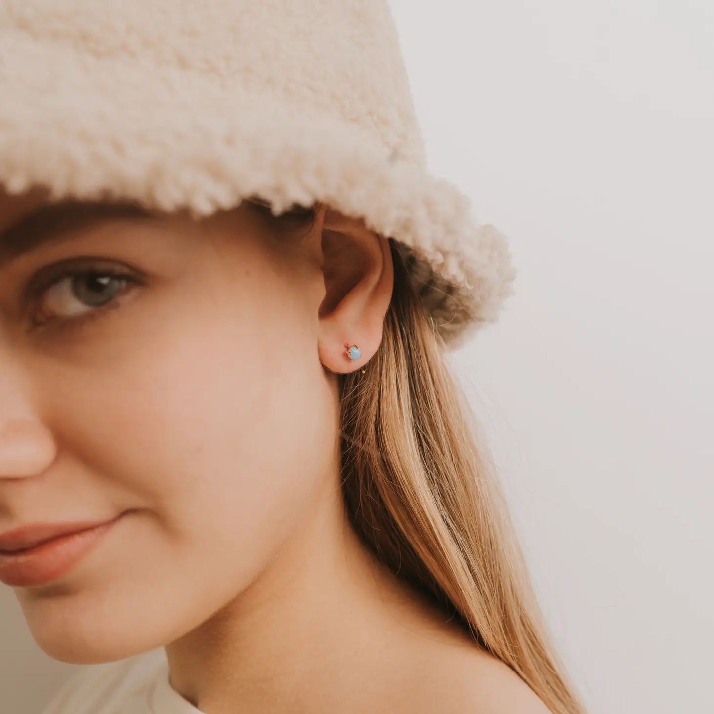 Huggie Earrings Fire Opal