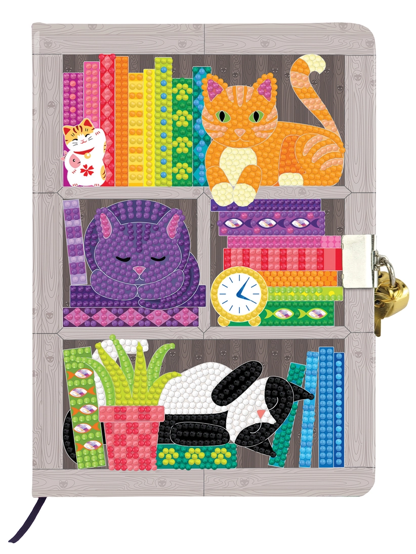 Crystal Art Secret Diary Kit - Rainbow Cat