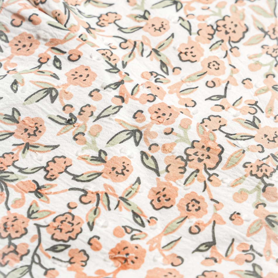 Girls Organic Button Flutter Dress - Magnolia