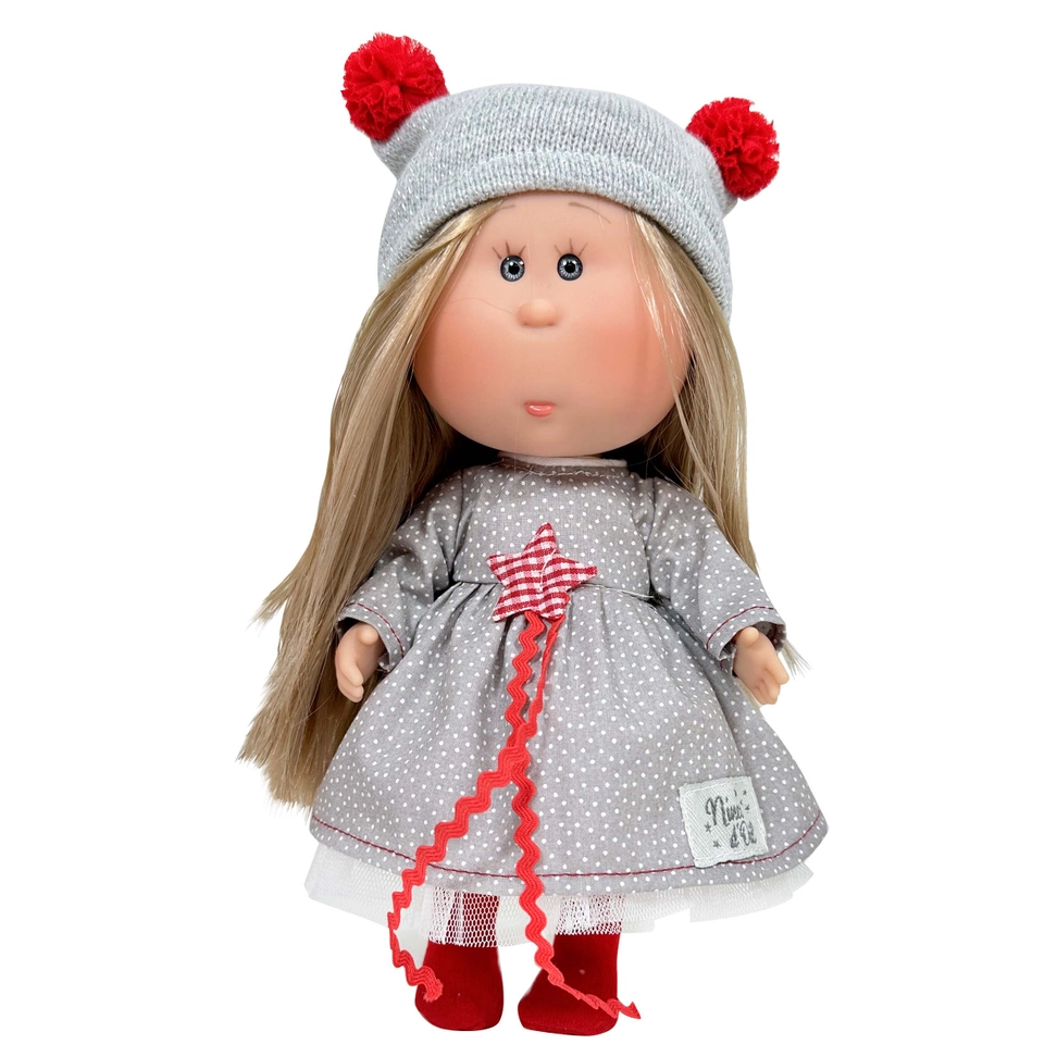 Little Mia Christmas Doll Grey Dress Blond Hair