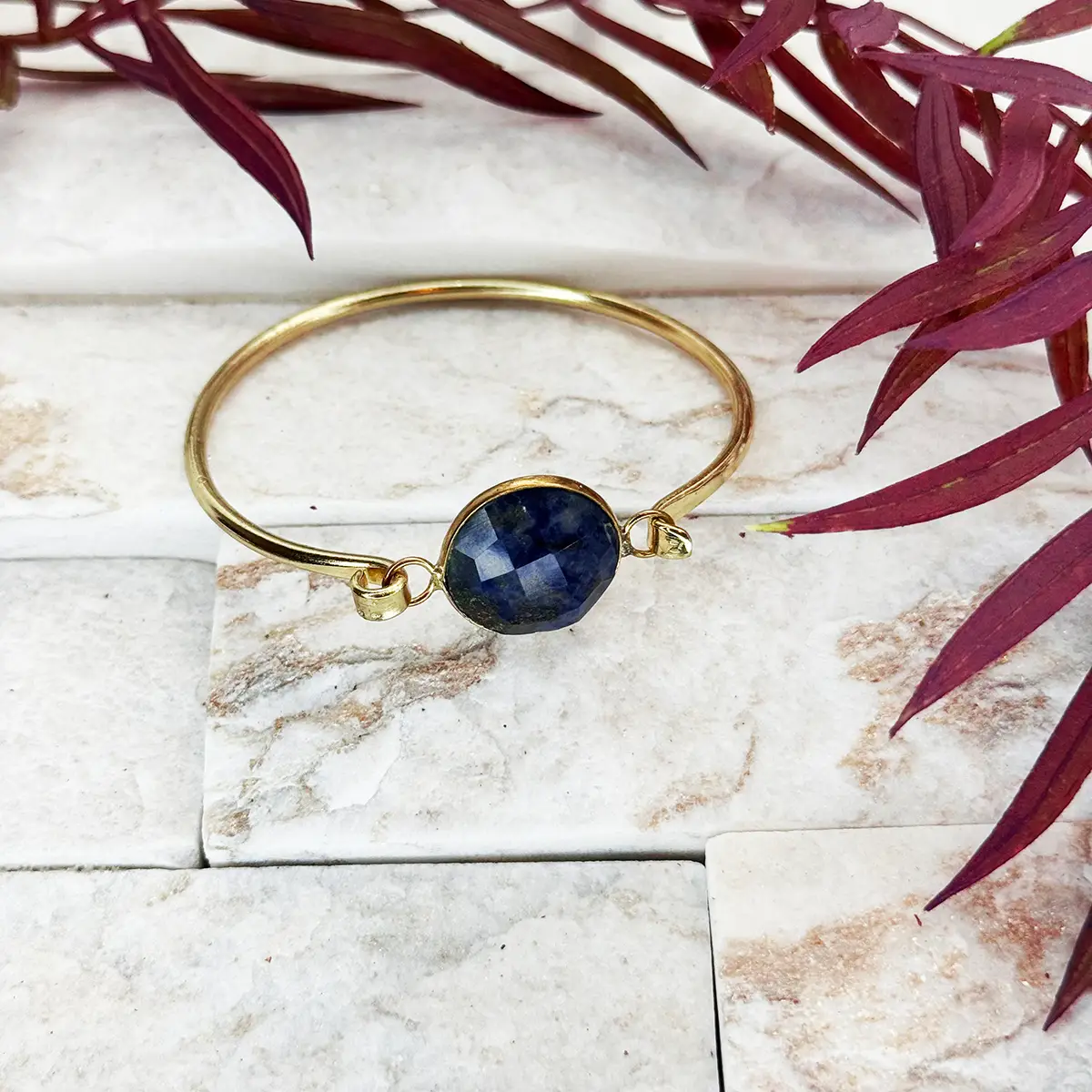 Semi-Precious Bangle Bracelet