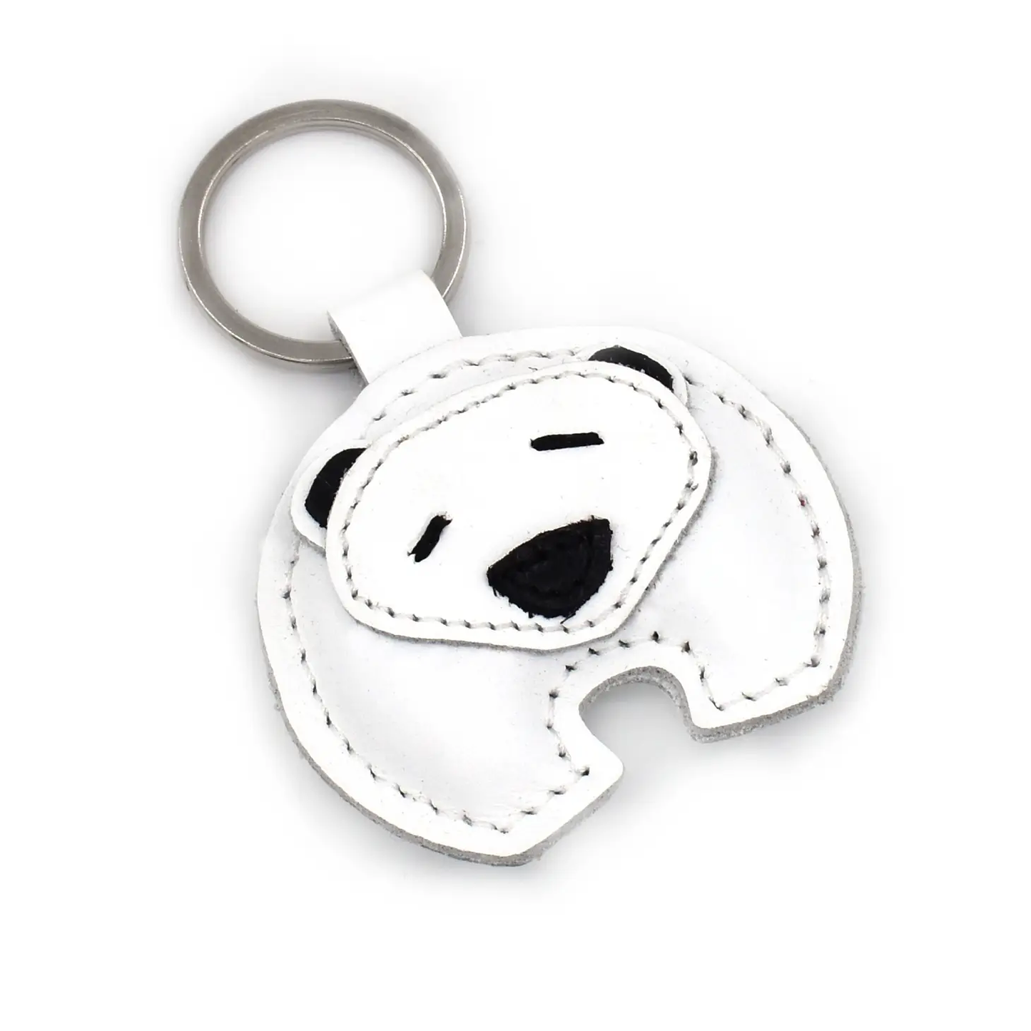 Polar Bear Leather Keychain
