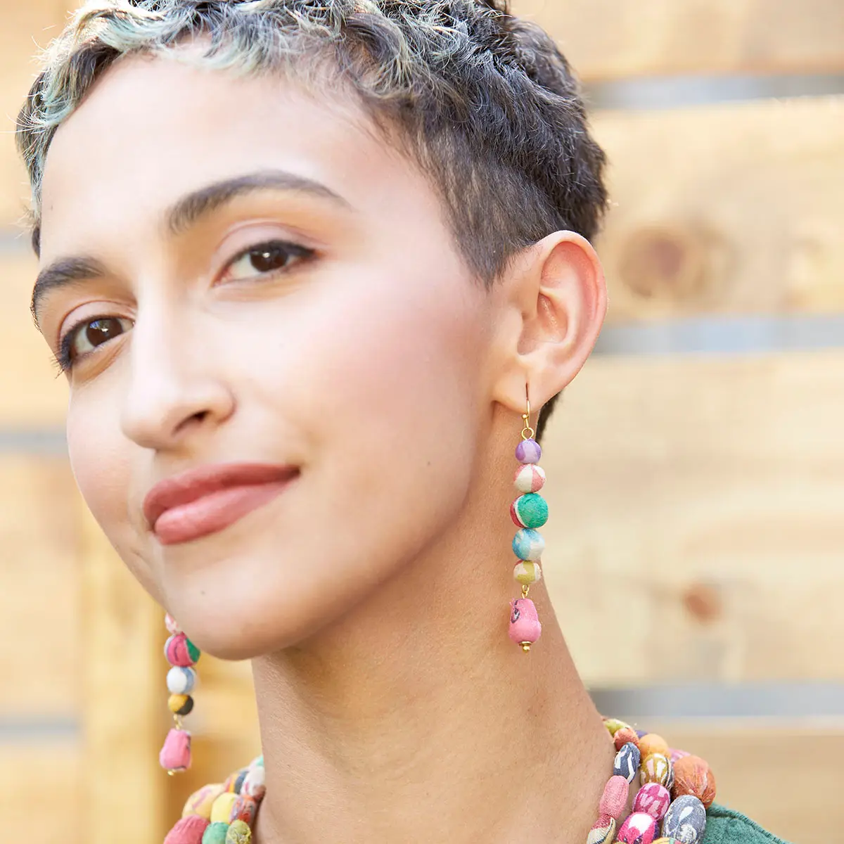 Kantha Vertical Earrings