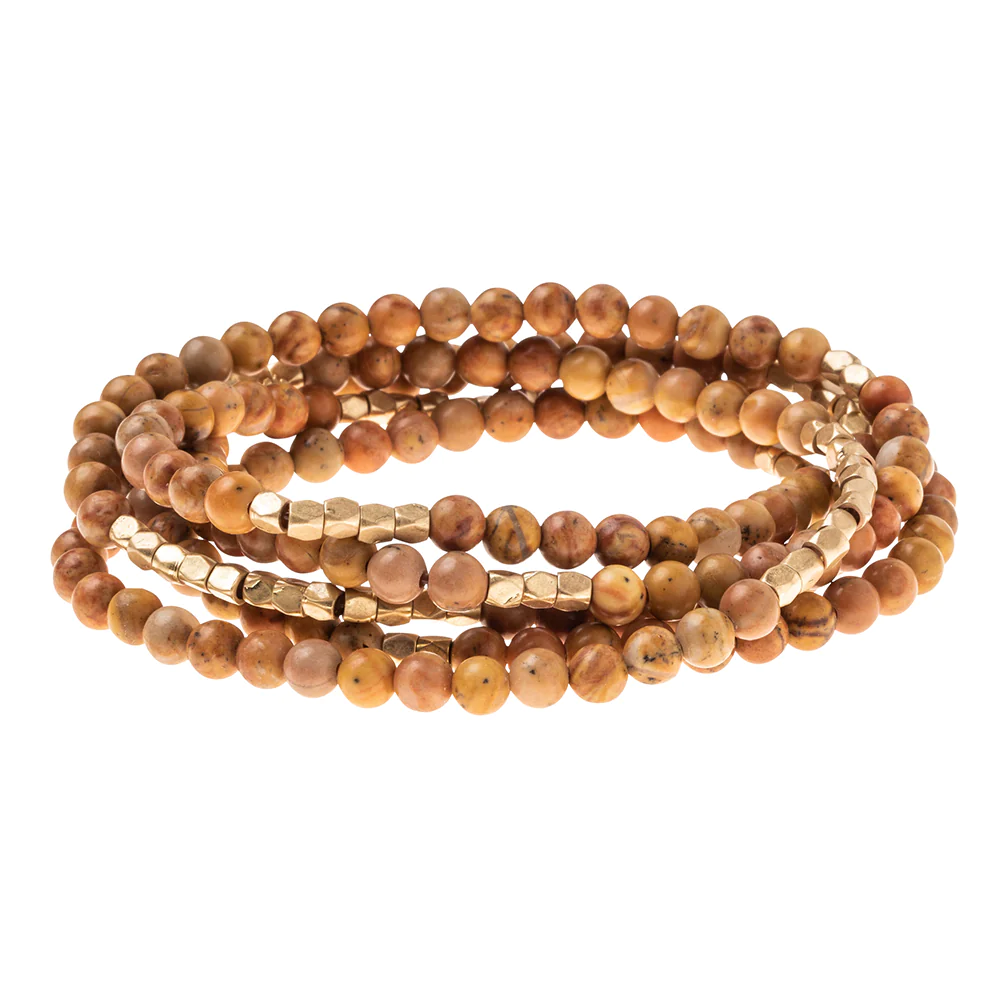 Stone Wrap Bracelet Petrified Wood for Renewal