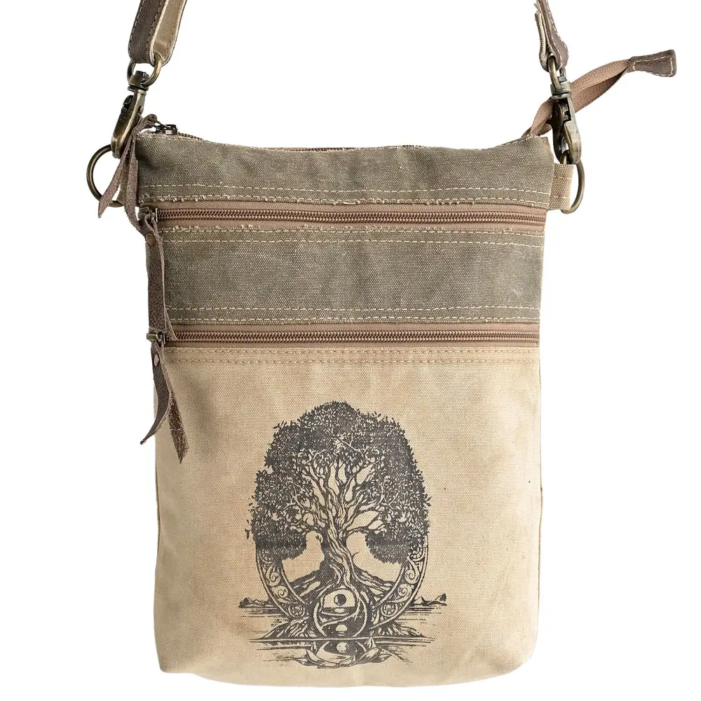 Tree of Life Crossbody Canvas Bag