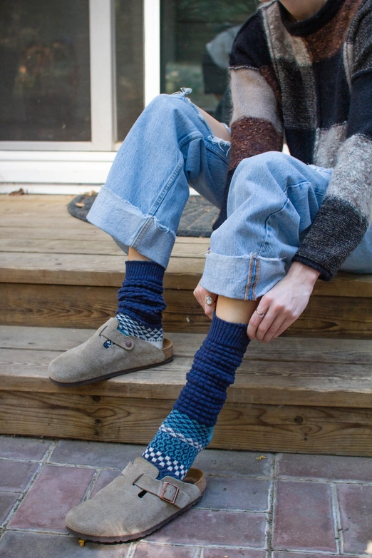 Cerulean Slouch Socks