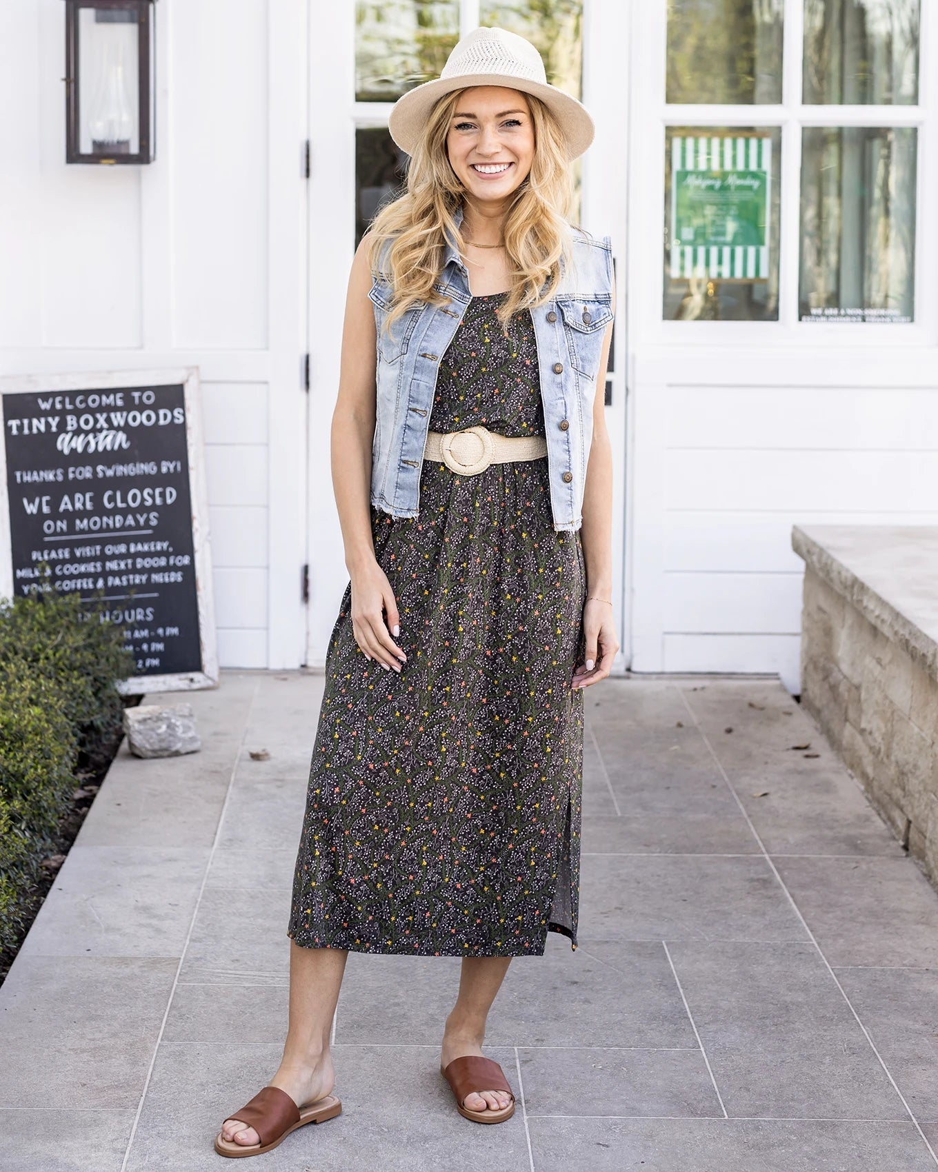 Pocketed Blouson Dress