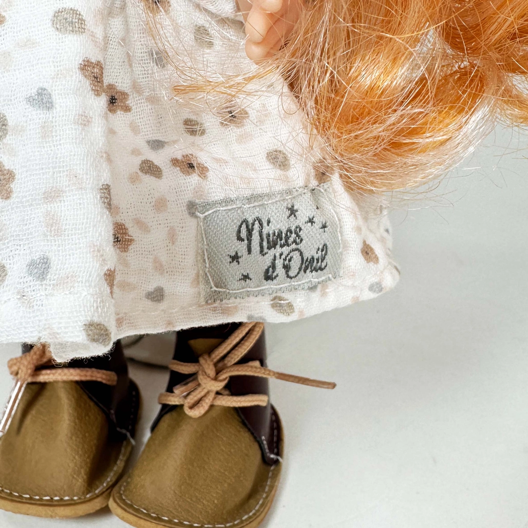 Mia Doll White Dress Blond Curly Hair
