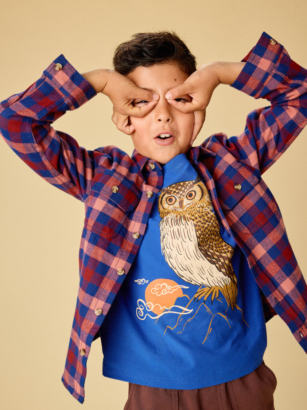 Kids Mountain Owl Graphic Tee